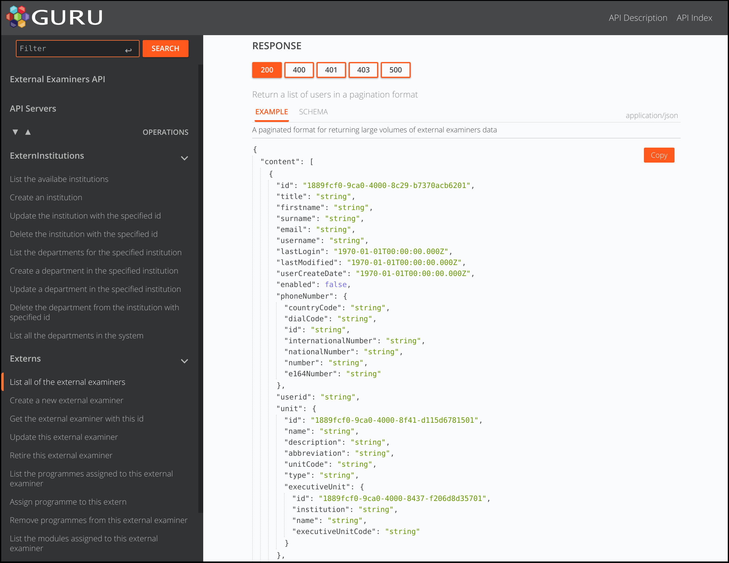 API Sample Documentation - Response