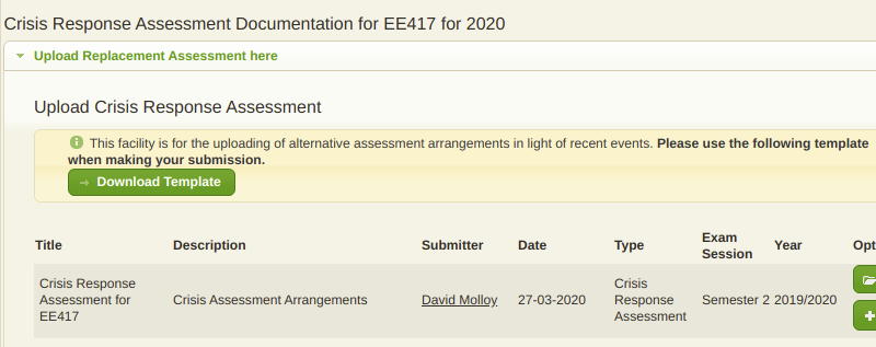 Crisis Response Assessment Functionality